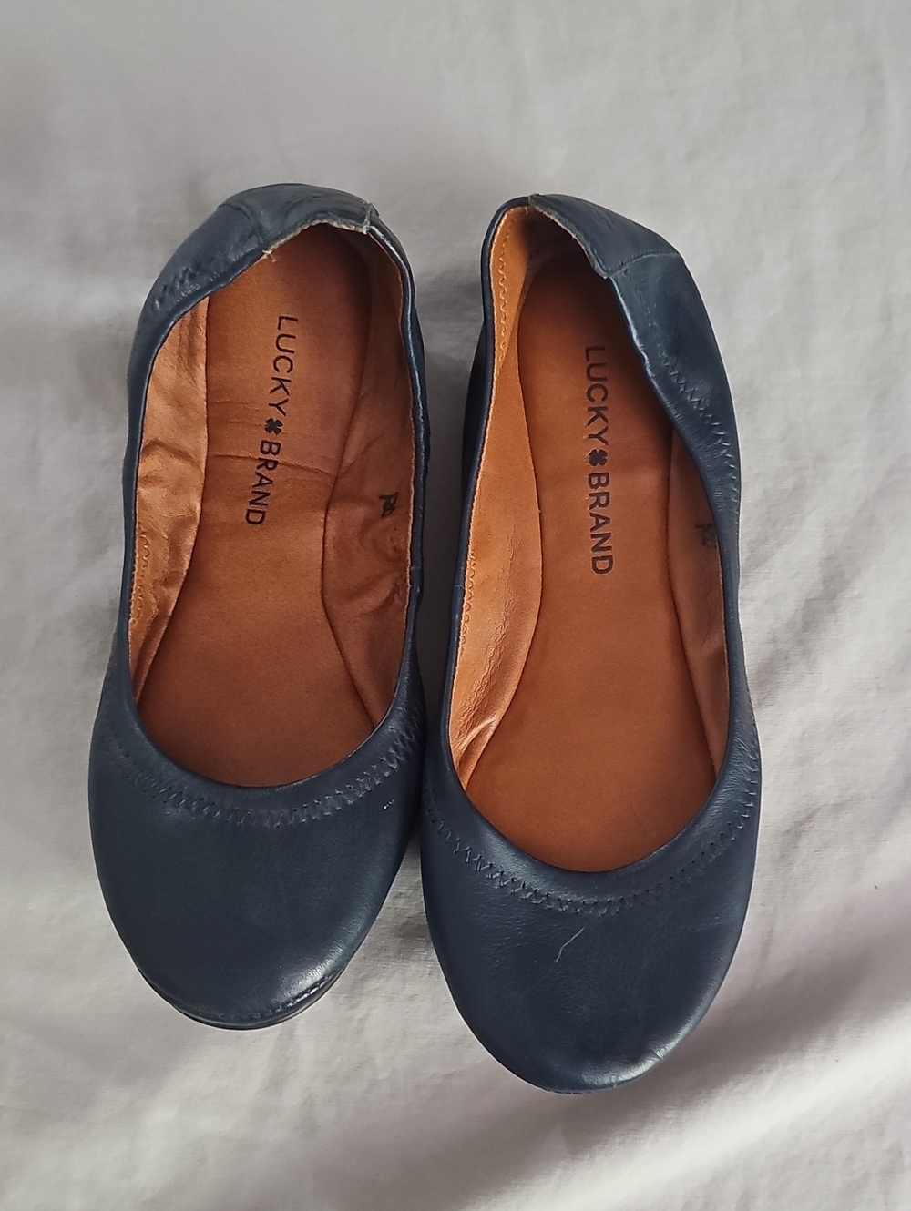 Lucky Brand NWOT Navy Blue Leather Ballet Flats